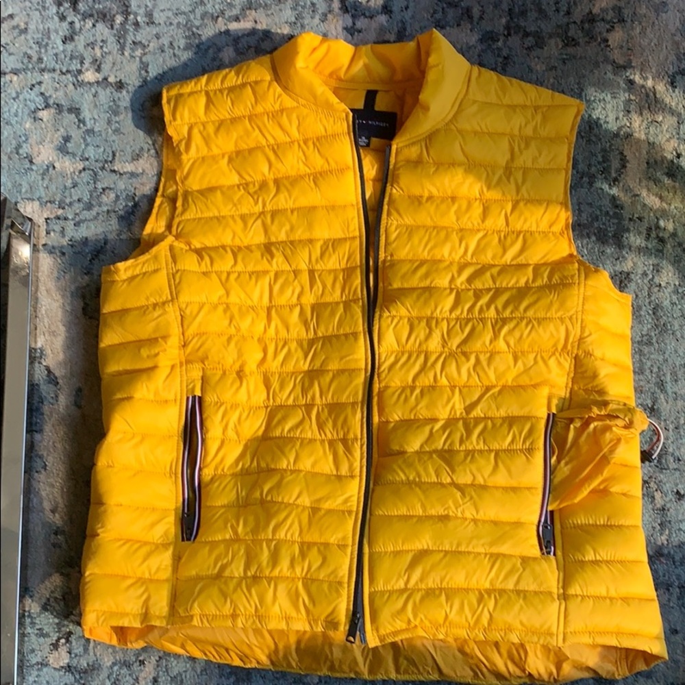 Tommy Hilfiger yellow vest puffer